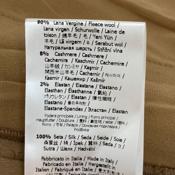 Fendi Roma Womens Brown Logo Pleated Wool & Cashmere Shorts Size M Made In Italy - Picture 3 of 7